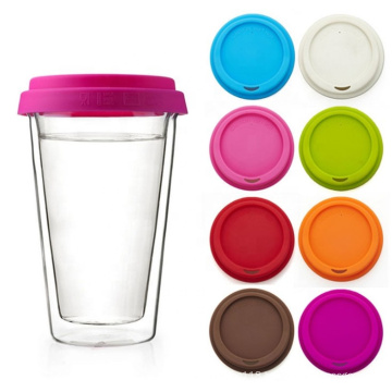 Colorful silicone cup lid reusable coffee cup lid